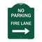 Signmission No Parking Fire Lane W/ Right Arrow, Green & White Aluminum Sign, 18" x 24", GW-1824-23735 A-DES-GW-1824-23735 - alternate 1